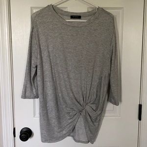 Botanique Gray Knotted Hem Tee